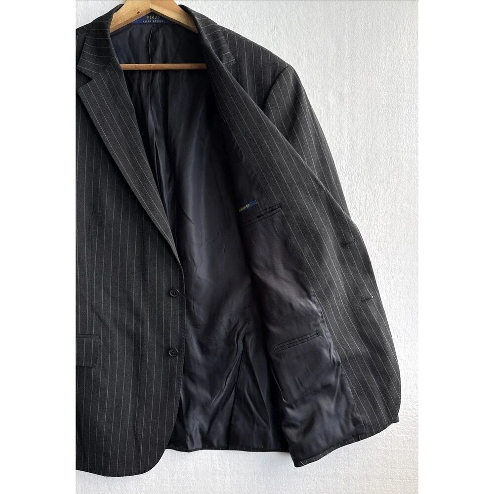 Polo Ralph Lauren Modern Fit Pinstriped Blazer Gray Men's Size 44R